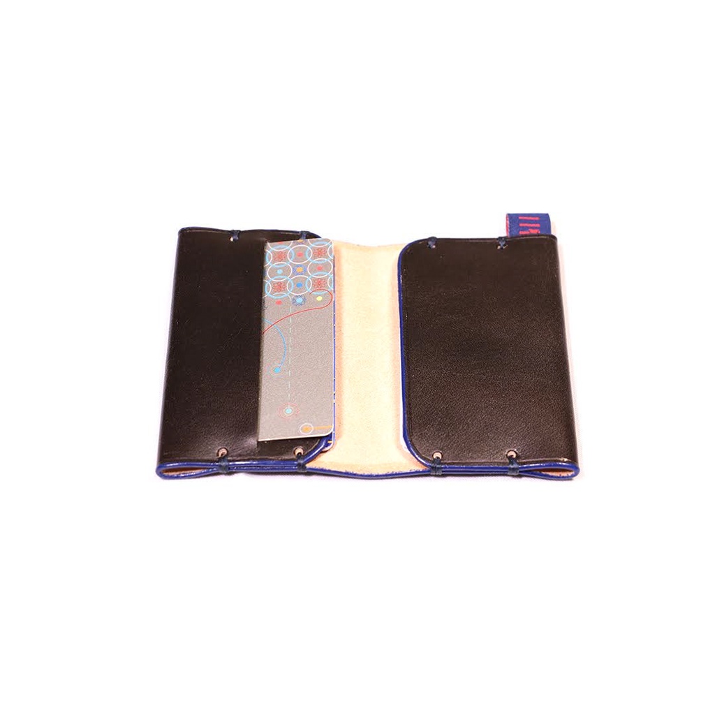 Doomed Slim Card Wallet- dark chocolate &amp; blue