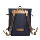 Waxed Canvas Backpack | 01 | - bleu nuit &amp; marron foncé