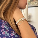 elle | 16 |  - cuir vintage sable blanc