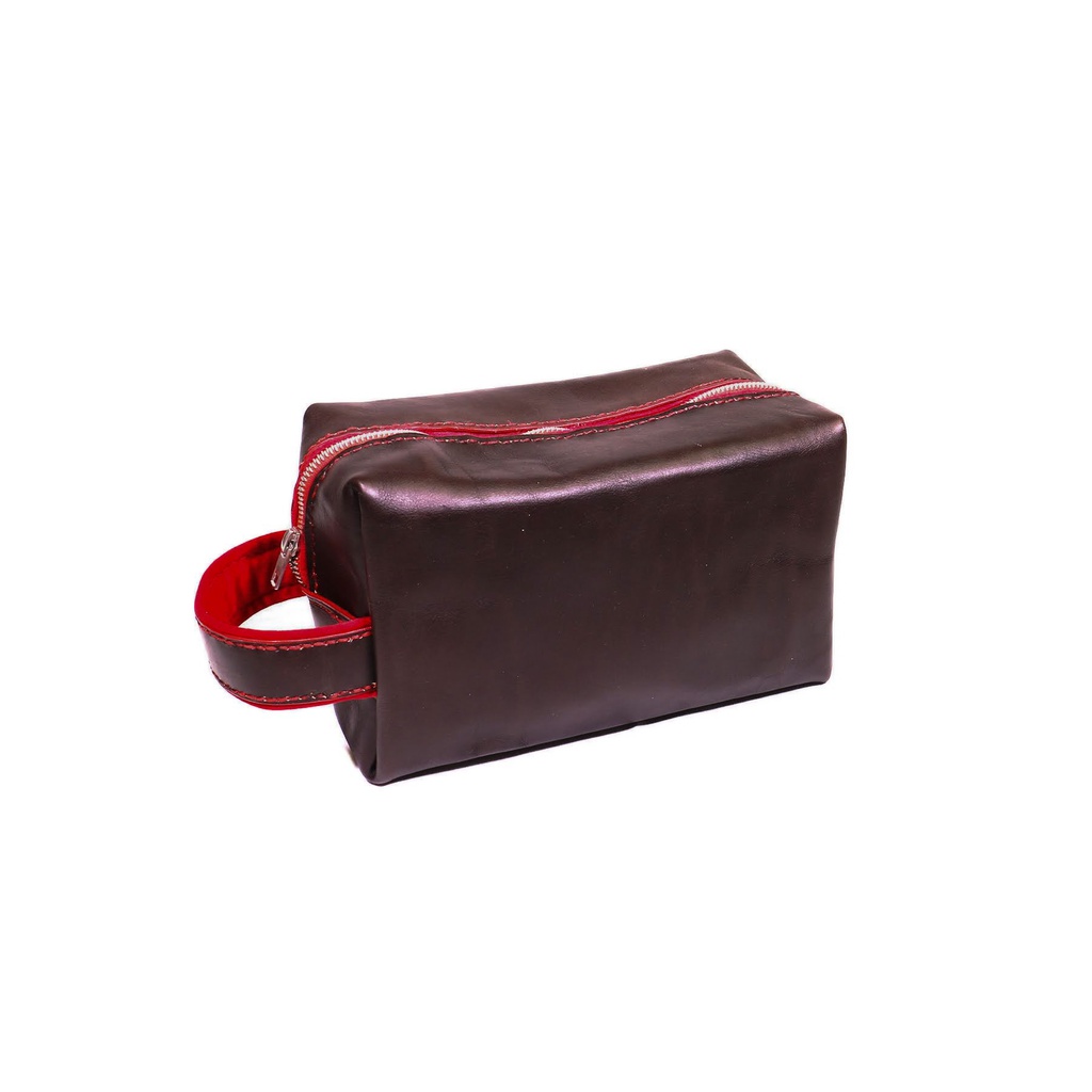 Devilish Toiletry Bag - dark chocolate &amp; red