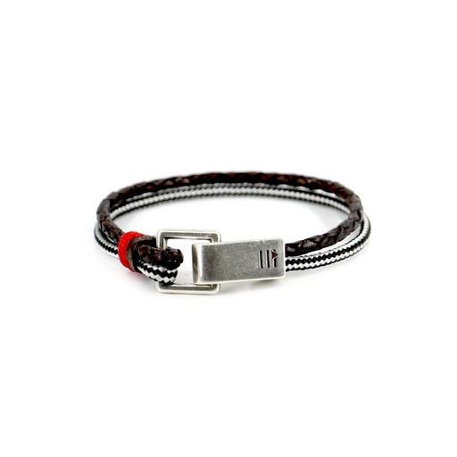 Aldoar Silver  - vintage leather dark brown, b&amp;w and red