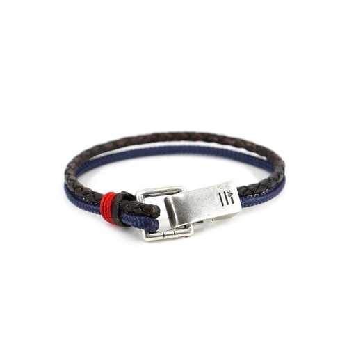 Aldoar Silver  - vintage leather dark brown, navy blue &amp; red